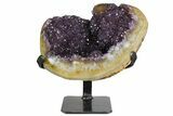 Amethyst Geode Section on Metal Stand - Uruguay #139842-1